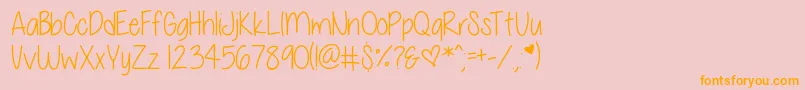 CeliaGarcia-Schriftart – Orangefarbene Schriften auf rosa Hintergrund