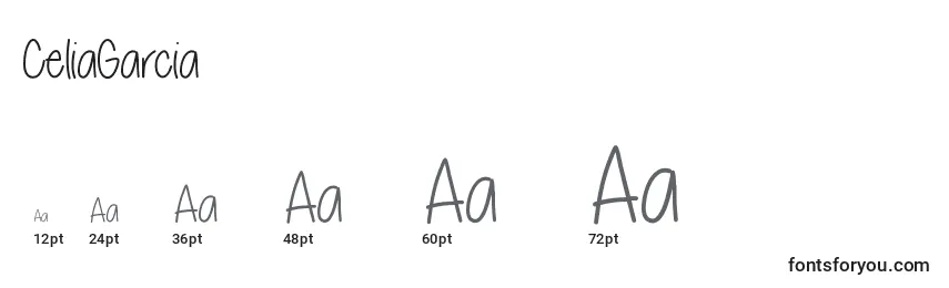 Größen der Schriftart CeliaGarcia