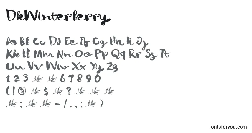 Шрифт DkWinterberry – алфавит, цифры, специальные символы