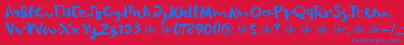 DkWinterberry Font – Blue Fonts on Red Background