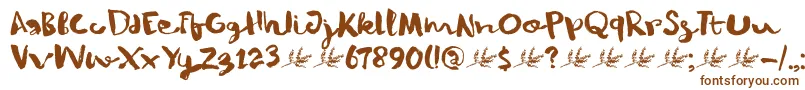 DkWinterberry-Schriftart – Braune Schriften auf weißem Hintergrund