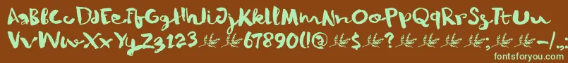 Шрифт DkWinterberry – зелёные шрифты на коричневом фоне