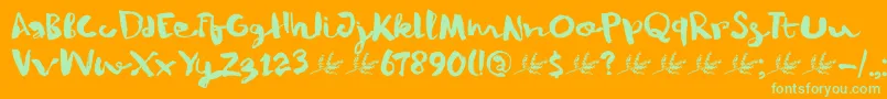 DkWinterberry Font – Green Fonts on Orange Background