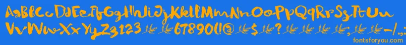 DkWinterberry Font – Orange Fonts on Blue Background