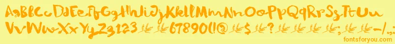 DkWinterberry Font – Orange Fonts on Yellow Background