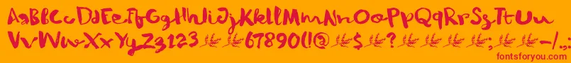 DkWinterberry Font – Red Fonts on Orange Background