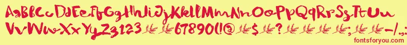 DkWinterberry Font – Red Fonts on Yellow Background
