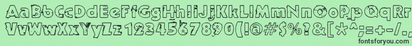 フォントRuoste – 緑の背景に黒い文字