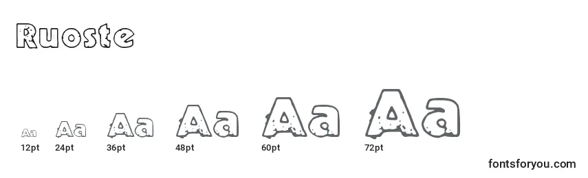 Ruoste Font Sizes