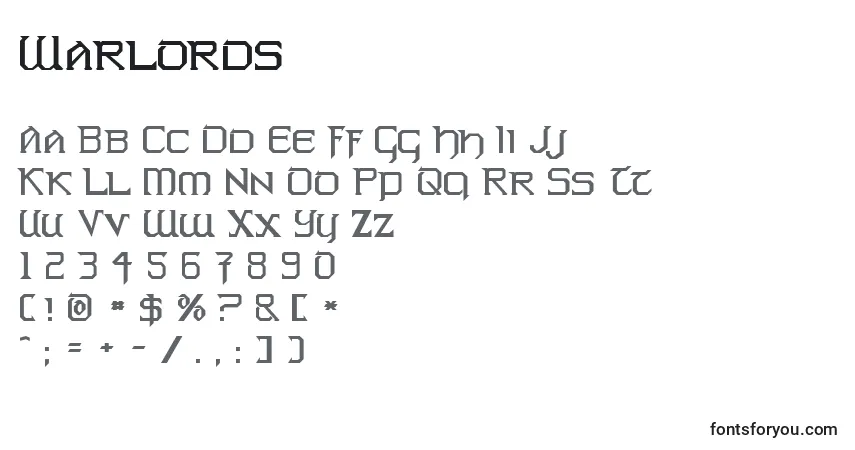 Шрифт Warlords (114635) – алфавит, цифры, специальные символы