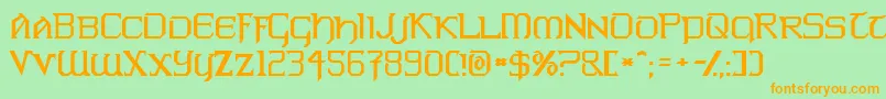 Warlords Font – Orange Fonts on Green Background