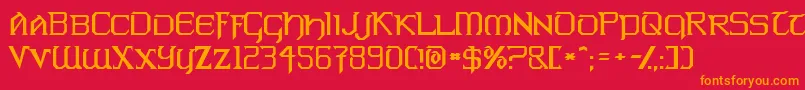 Warlords Font – Orange Fonts on Red Background