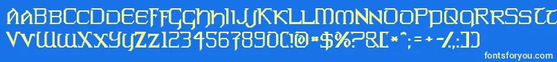 Warlords Font – Yellow Fonts on Blue Background