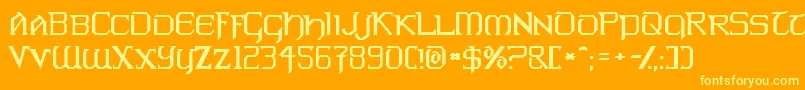 Warlords Font – Yellow Fonts on Orange Background