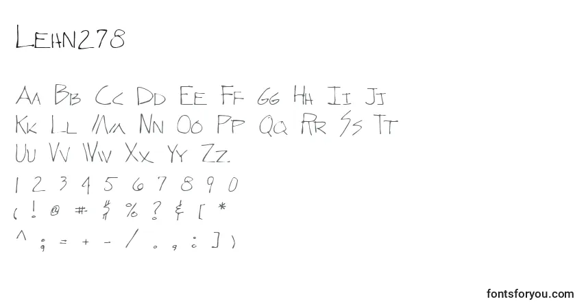 A fonte Lehn278 – alfabeto, números, caracteres especiais