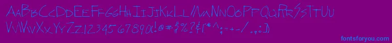 Lehn278 Font – Blue Fonts on Purple Background