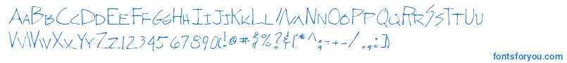 Lehn278-Schriftart – Blaue Schriften auf weißem Hintergrund