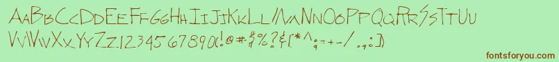 Шрифт Lehn278 – коричневые шрифты на зелёном фоне