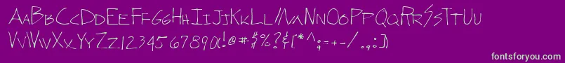 Lehn278 Font – Green Fonts on Purple Background