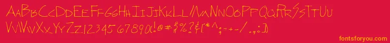 Lehn278-Schriftart – Orangefarbene Schriften auf rotem Hintergrund
