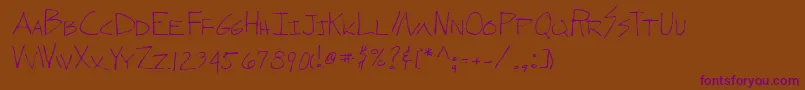 Lehn278 Font – Purple Fonts on Brown Background
