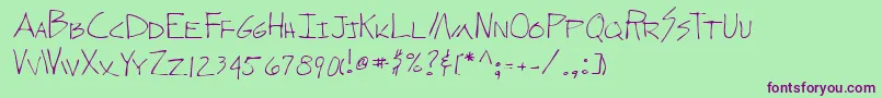 Шрифт Lehn278 – фиолетовые шрифты на зелёном фоне