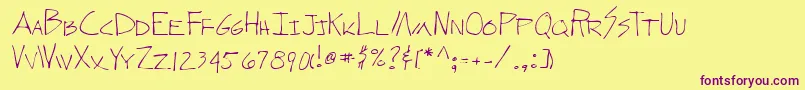 Lehn278 Font – Purple Fonts on Yellow Background