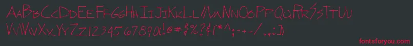フォントLehn278 – 黒い背景に赤い文字