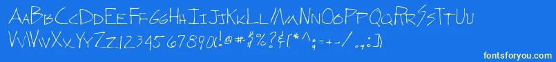 Lehn278 Font – Yellow Fonts on Blue Background