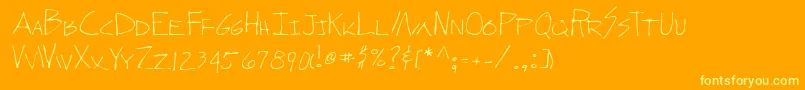Lehn278-Schriftart – Gelbe Schriften auf orangefarbenem Hintergrund