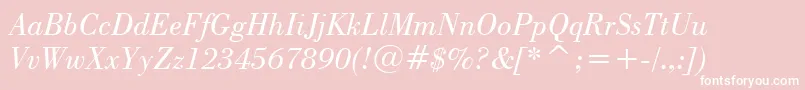 BodoniBookItalicBt Font – White Fonts on Pink Background