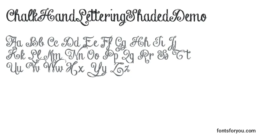 ChalkHandLetteringShadedDemo Font – alphabet, numbers, special characters