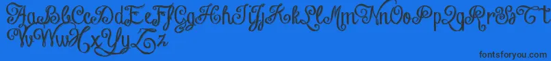 ChalkHandLetteringShadedDemo Font – Black Fonts on Blue Background