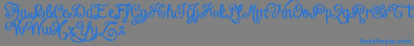 ChalkHandLetteringShadedDemo Font – Blue Fonts on Gray Background