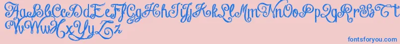 ChalkHandLetteringShadedDemo Font – Blue Fonts on Pink Background