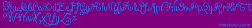 ChalkHandLetteringShadedDemo-Schriftart – Blaue Schriften auf violettem Hintergrund