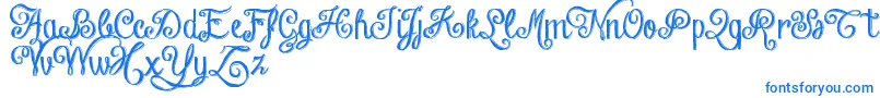 フォントChalkHandLetteringShadedDemo – 青いフォント