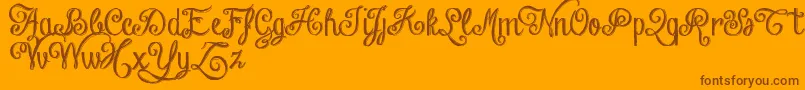 ChalkHandLetteringShadedDemo-Schriftart – Braune Schriften auf orangefarbenem Hintergrund