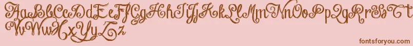 ChalkHandLetteringShadedDemo-Schriftart – Braune Schriften auf rosa Hintergrund