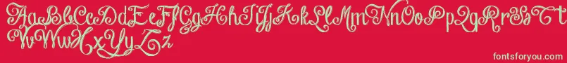 ChalkHandLetteringShadedDemo Font – Green Fonts on Red Background