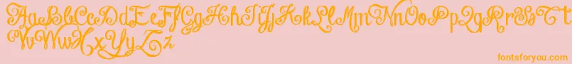 ChalkHandLetteringShadedDemo Font – Orange Fonts on Pink Background