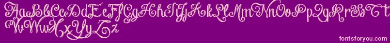 ChalkHandLetteringShadedDemo Font – Pink Fonts on Purple Background