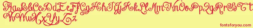 ChalkHandLetteringShadedDemo Font – Red Fonts on Yellow Background