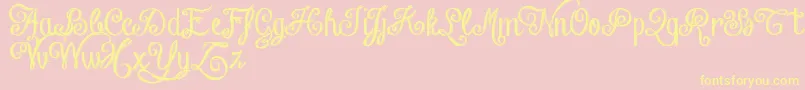 ChalkHandLetteringShadedDemo-Schriftart – Gelbe Schriften auf rosa Hintergrund