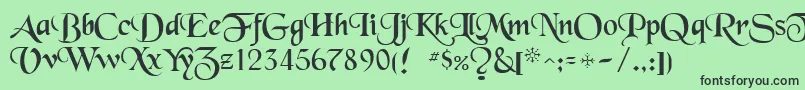 Blackchancery Font – Black Fonts on Green Background