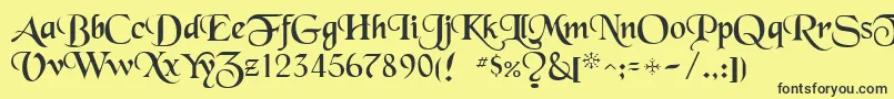 Blackchancery Font – Black Fonts on Yellow Background