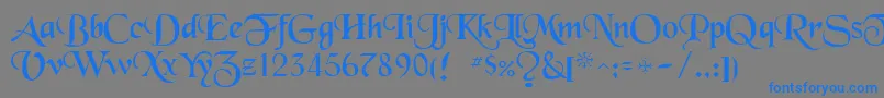 Blackchancery Font – Blue Fonts on Gray Background