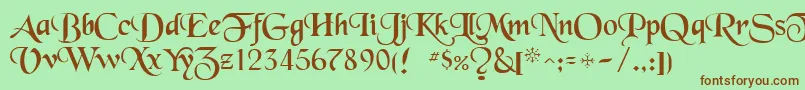 Blackchancery-fontti – ruskeat fontit vihreällä taustalla