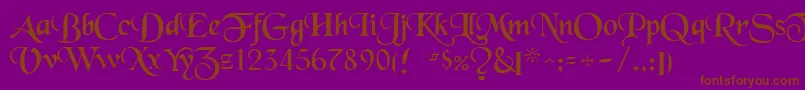 Blackchancery-Schriftart – Braune Schriften auf violettem Hintergrund