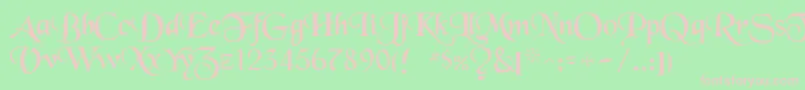 Blackchancery-fontti – vaaleanpunaiset fontit vihreällä taustalla